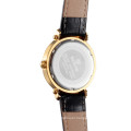 SKONE 9352 luxury ladies genuine leather strap ip gold watch